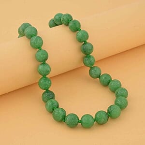 Green Jade 684.00 ctw Necklace in Sterling Silver 20 Inches