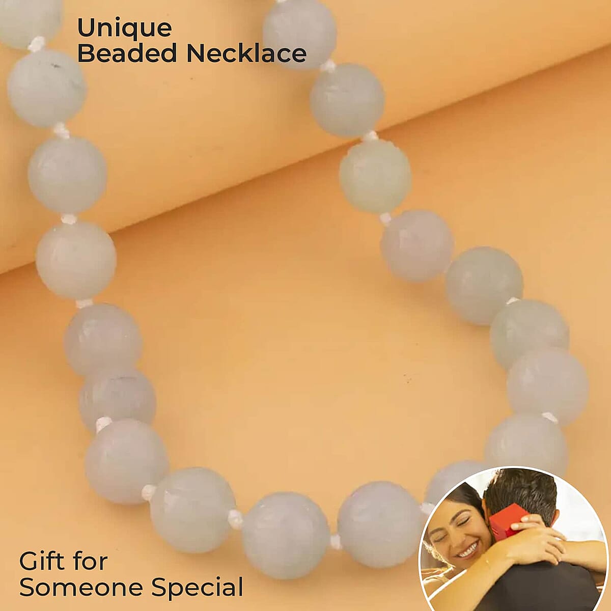 Carved White Jade Beaded Necklace, 20 inch Sterling Silver Necklace, 13-15mm Jade Beads Necklace 684.00 ctw image number 1
