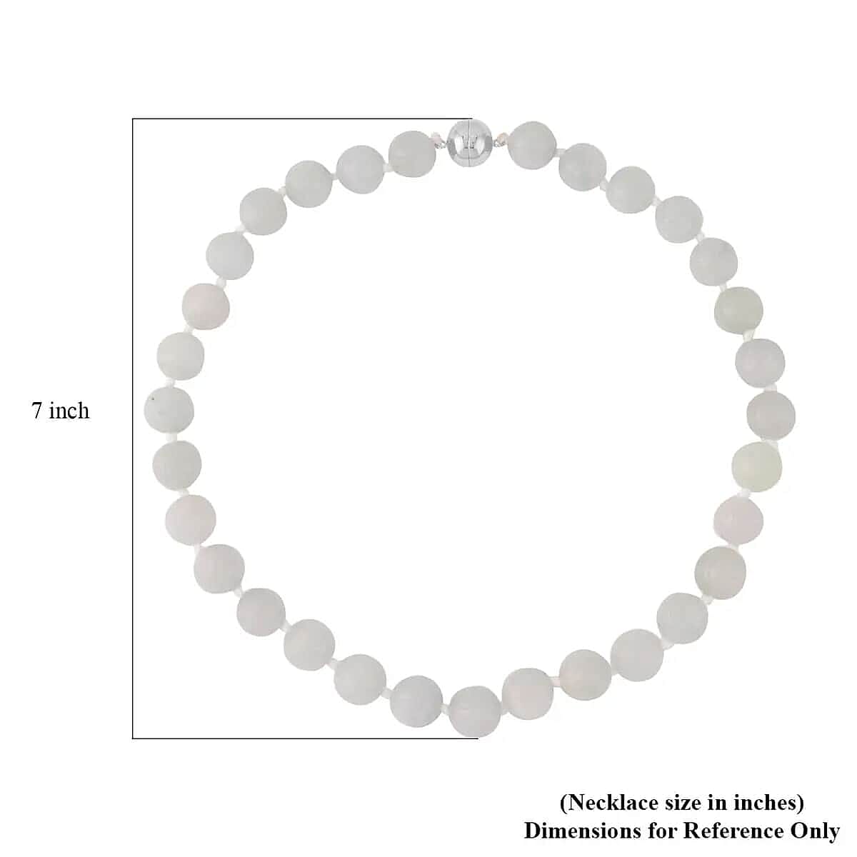 Carved White Jade Beaded Necklace, 20 inch Sterling Silver Necklace, 13-15mm Jade Beads Necklace 684.00 ctw image number 5