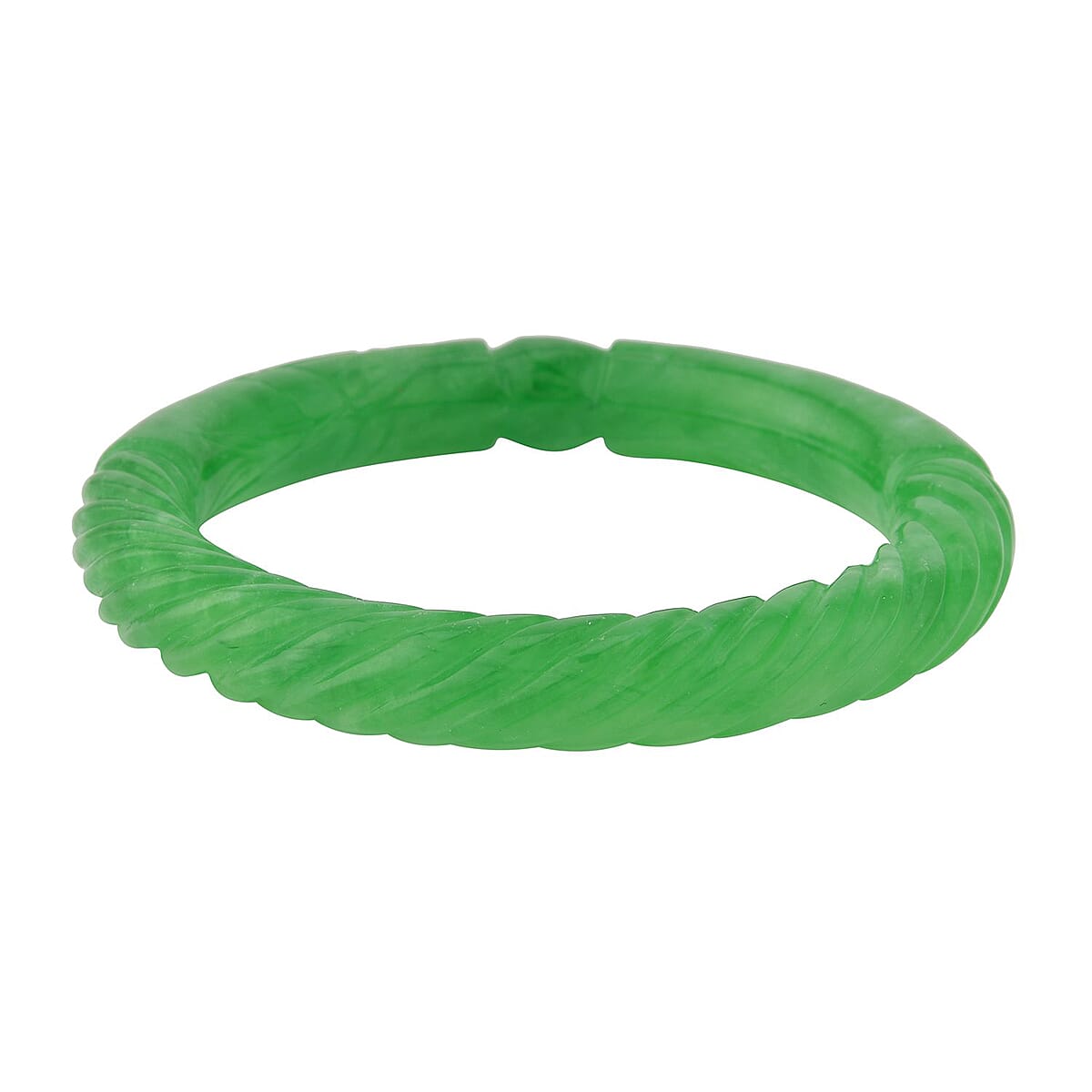 Green Jade Carved Dragon Bangle Bracelet (8.00 In) 282.50 ctw image number 2