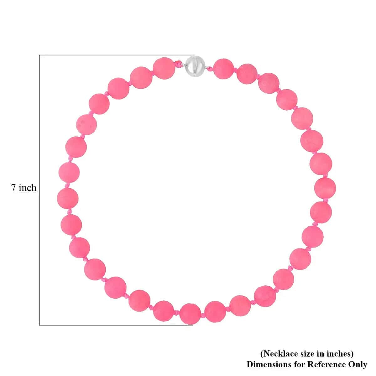 Carved Pink Jade Beaded Necklace, 20 inch Sterling Silver Necklace, 13-15mm Jade Beads Necklace 684.00 ctw image number 5