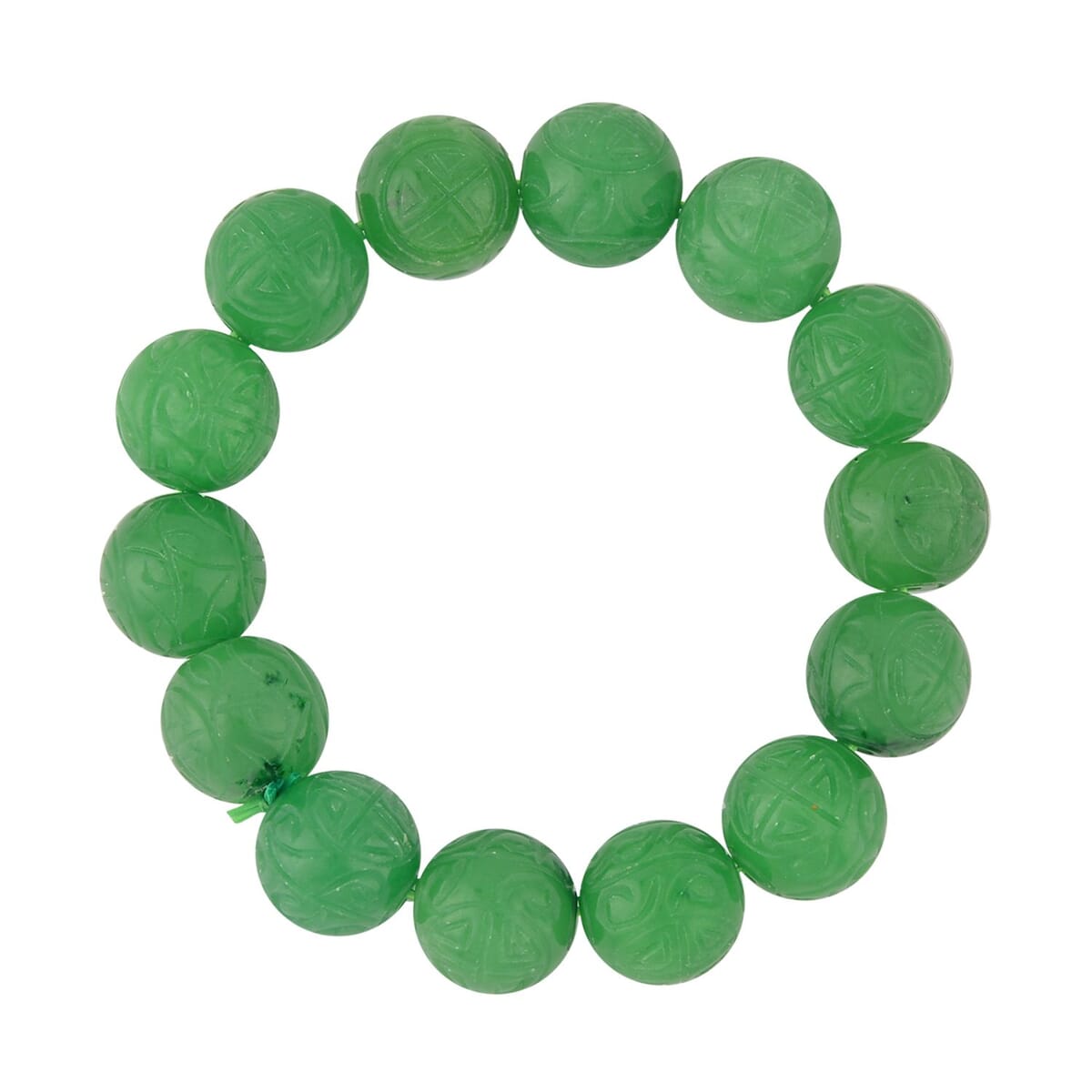 Green Jade (D) 13-15mm Beaded Stretch Bracelet 304.00 ctw image number 0