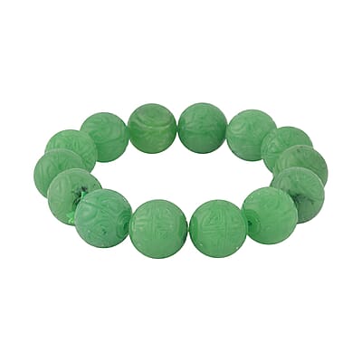 Green Jade (D) 13-15mm Beaded Stretch Bracelet 304.00 ctw