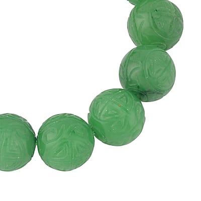 Green Jade (D) 13-15mm Beaded Stretch Bracelet 304.00 ctw