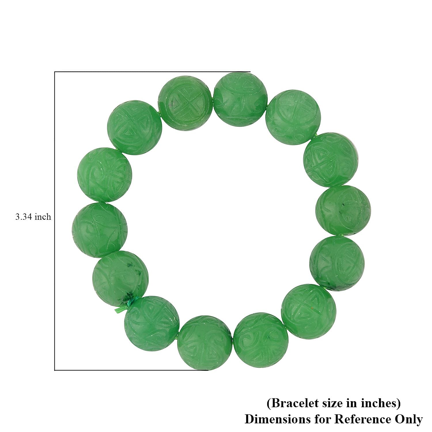 Green Jade (D) 13-15mm Beaded Stretch Bracelet 304.00 ctw