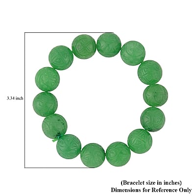 Green Jade (D) 13-15mm Beaded Stretch Bracelet 304.00 ctw