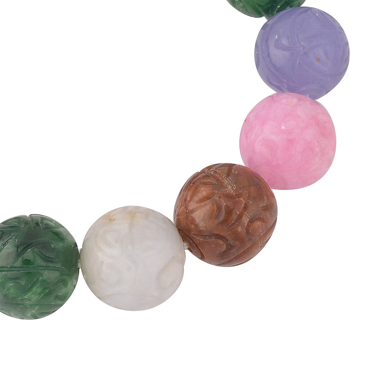 Multi Color Jade (D) 13-15mm Beaded Stretch Bracelet 304.00 ctw image number 3
