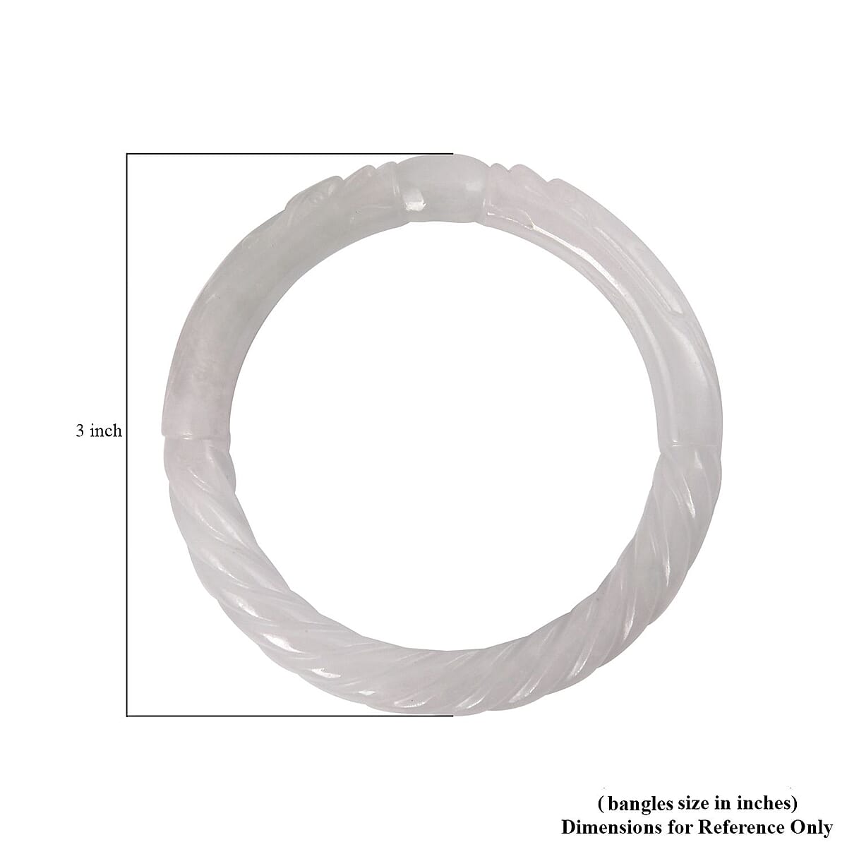 White Jade Carved Dragon Bangle Bracelet (7.25 In) 282.50 ctw image number 3