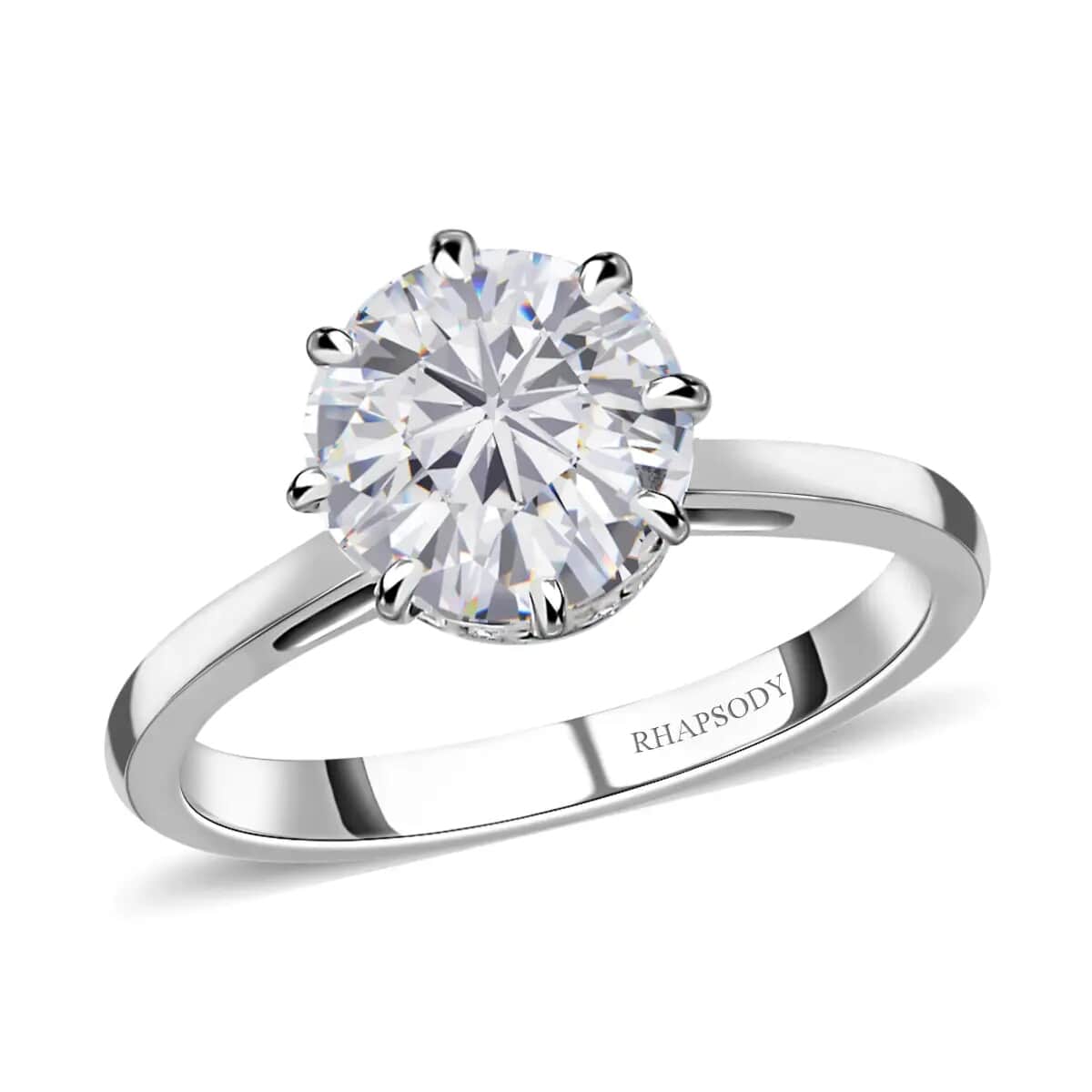 RHAPSODY 950 Platinum Moissanite Ring (Size 6.0) 4.25 Grams 2.35 ctw (Delivery in 10-15 Business Days) image number 0