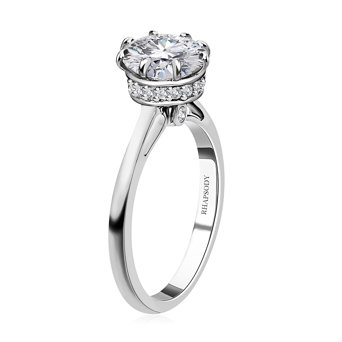 950 Platinum Moissanite Ring, Moissanite Solitaire Ring, 950 Platinum Ring, Wedding Ring, Promise Rings 4.25 Grams 2.35 ctw (Size 9) image number 3