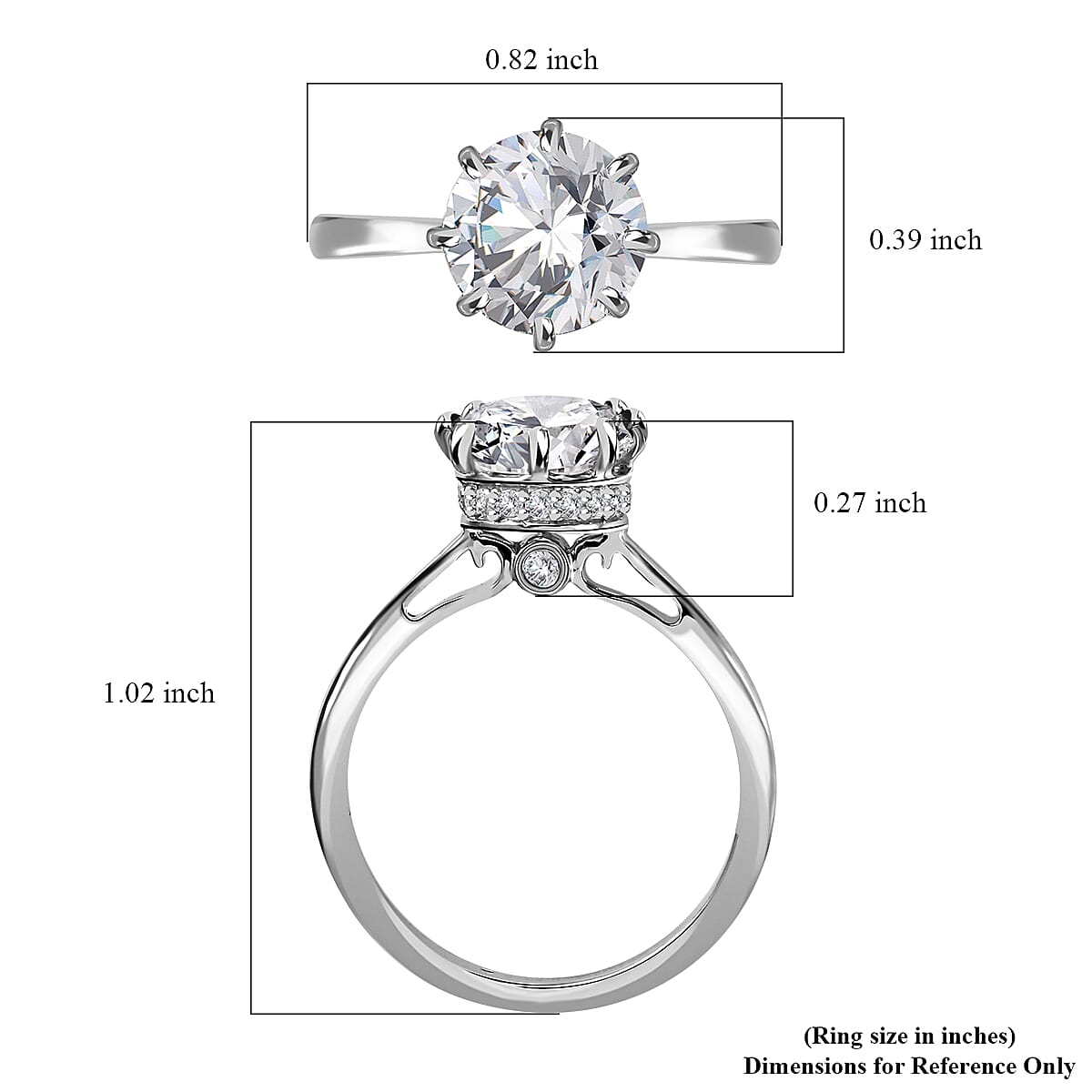 950 Platinum Moissanite Ring, Moissanite Solitaire Ring, 950 Platinum Ring, Wedding Ring, Promise Rings 4.25 Grams 2.35 ctw (Size 9) image number 5