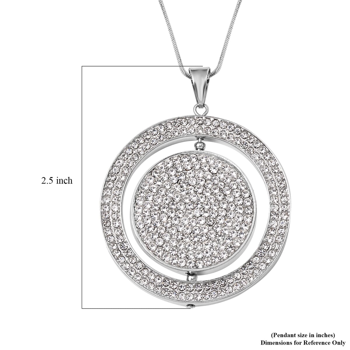 Black Resin and Austrian Crystal Necklace in Silvertone 29-31 Inches image number 5