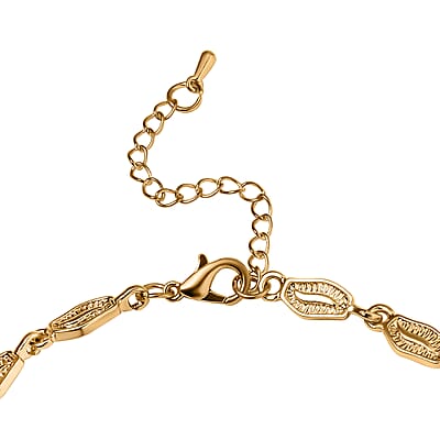 Multi Color Glass Bracelet in Goldtone (7.50-9.00In)
