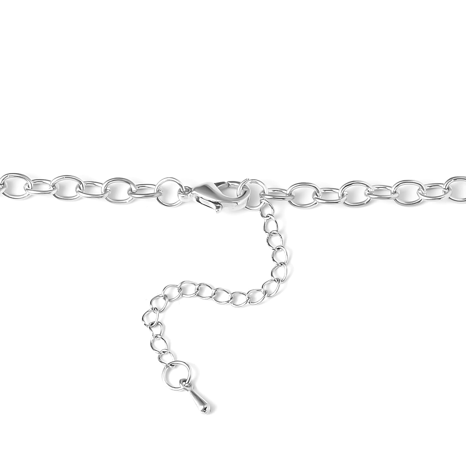 Multi Color Austrian Crystal Necklace 20-22 Inches in Silvertone