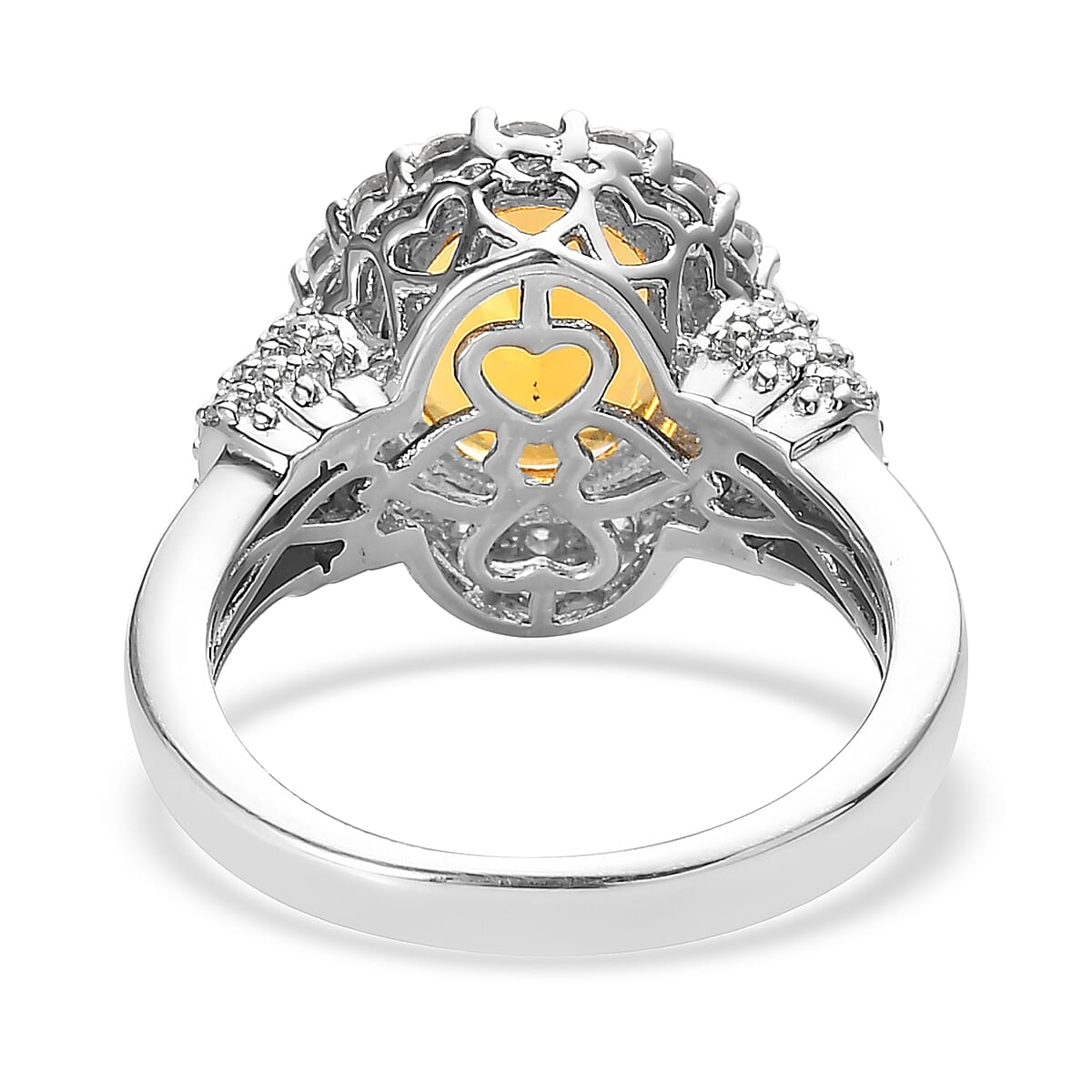 Premium Brazilian Fire Opal and Moissanite Halo Ring in Platinum Over Sterling Silver (Size 10.0) 3.25 ctw