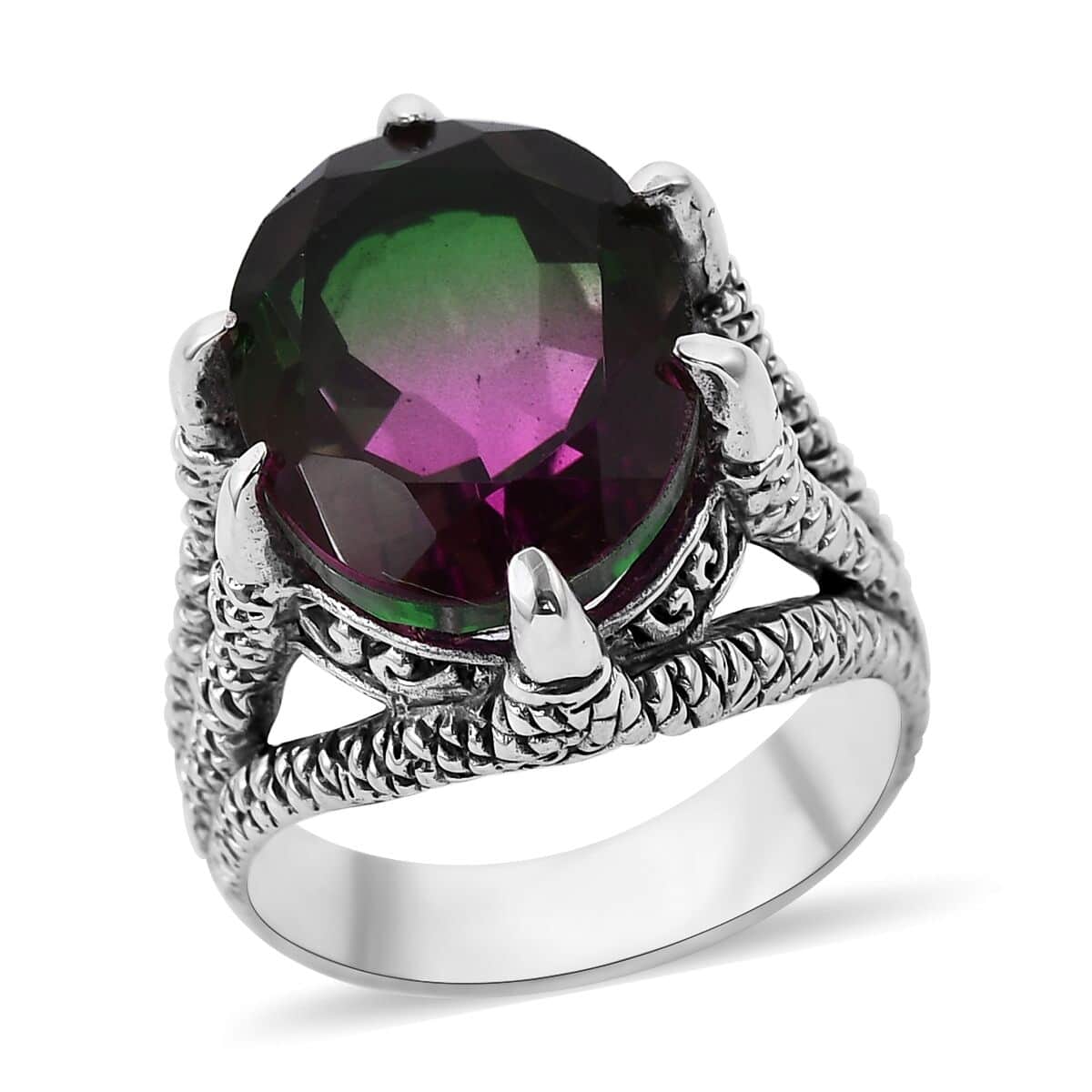 Bali Legacy Watermelon Quartz (Triplet) Solitaire Ring in Sterling Silver 10.50 ctw image number 0