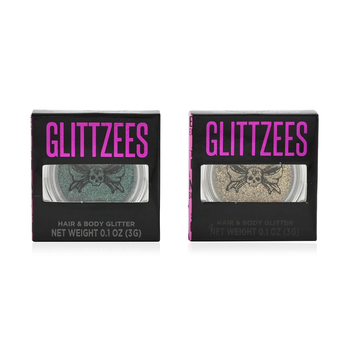 Closeout Tattoo Junkee Set of 2 Hair and Body Glitter-Teal and Golden image number 2