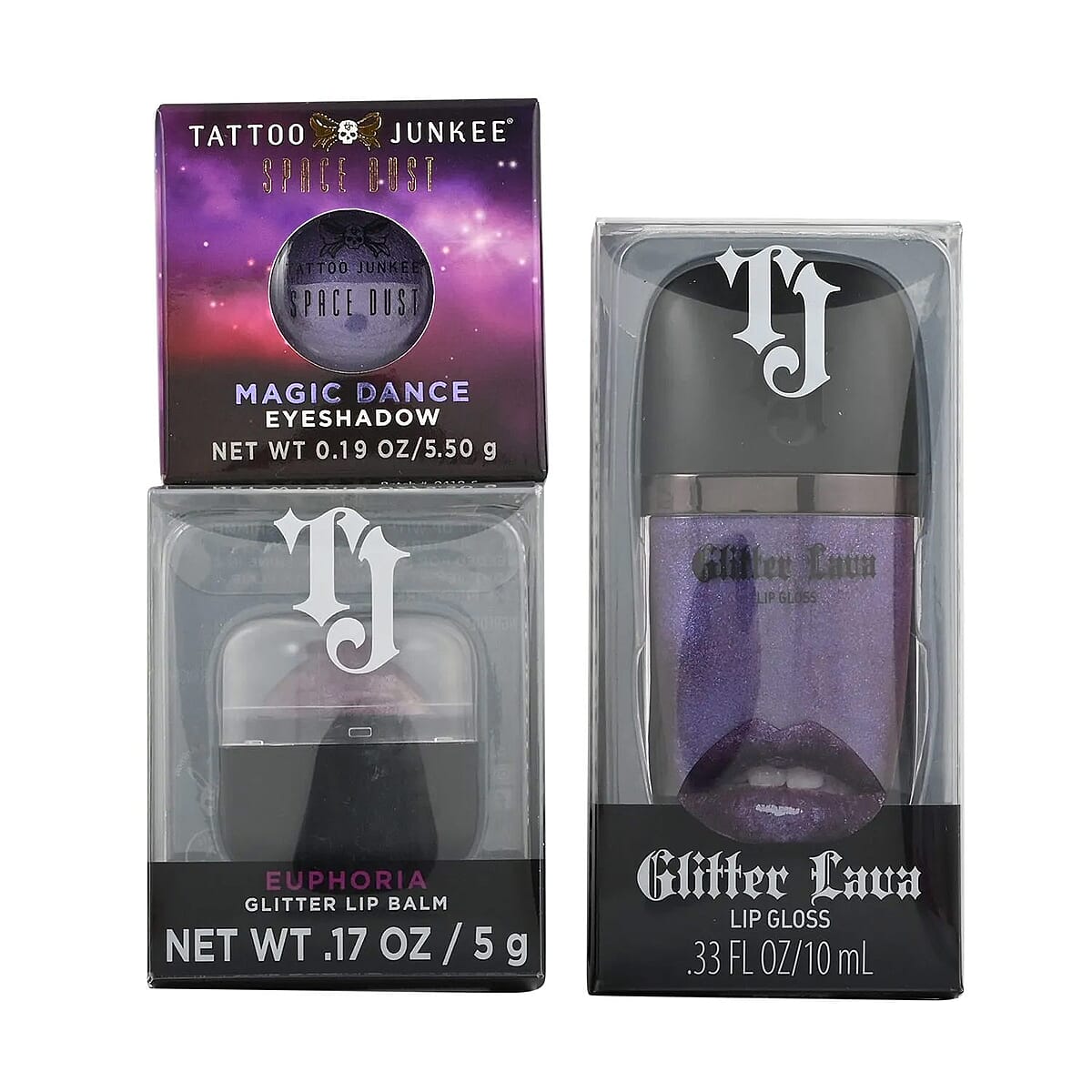 Closeout Tattoo Junkee Set of 3 Lip Gloss, Lip Balm, and Eyeshadow image number 6
