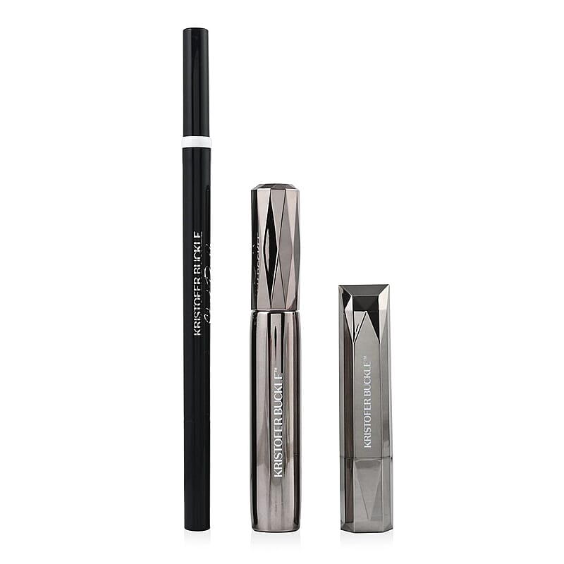 Closeout Kristofer Buckle Set of 3 Mascara, Liquid Eyeliner + Corrector, and Longwear Lipstick