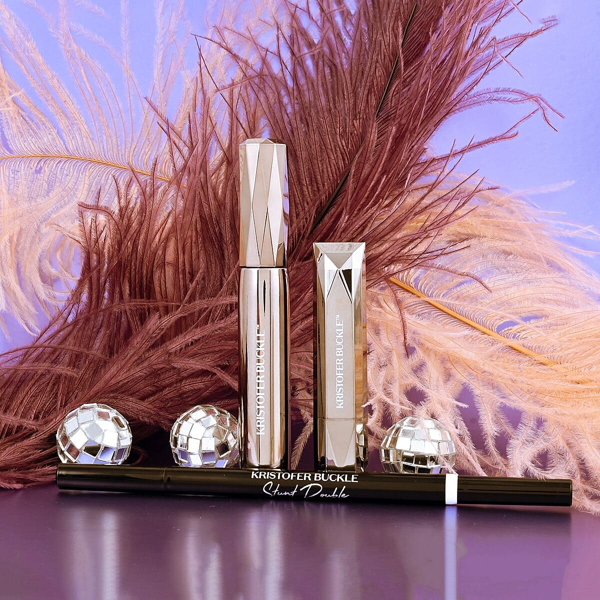 Closeout Kristofer Buckle Set of 3 Mascara, Liquid Eyeliner + Corrector, and Longwear Lipstick image number 1