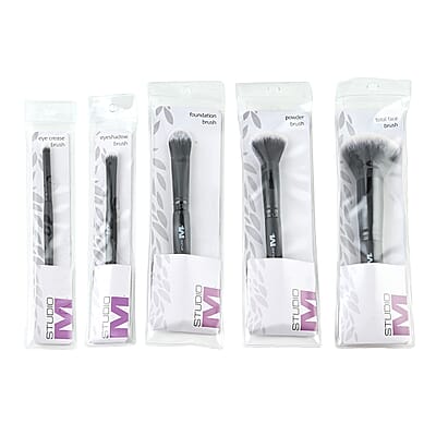 Closeout Studio M Set of 5 Makeup Brushes (Powder, Total Face, Foundation, Eye Crease, and Eyeshadow)