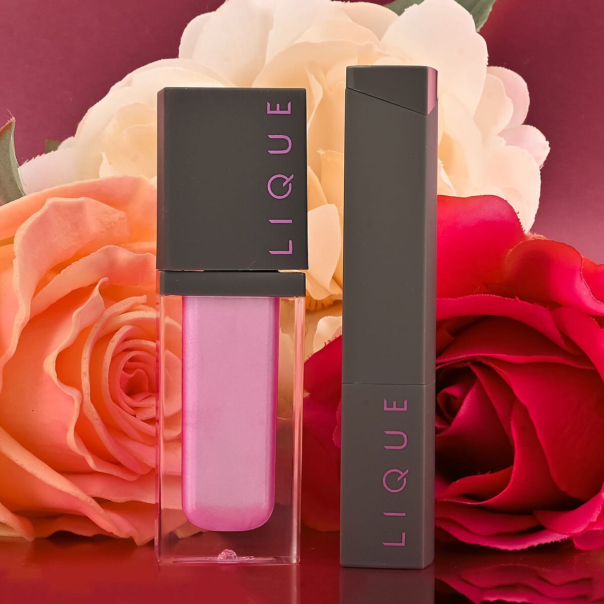 Closeout Lique Metallic Pink and Champagne Liquid Lipsticks image number 1