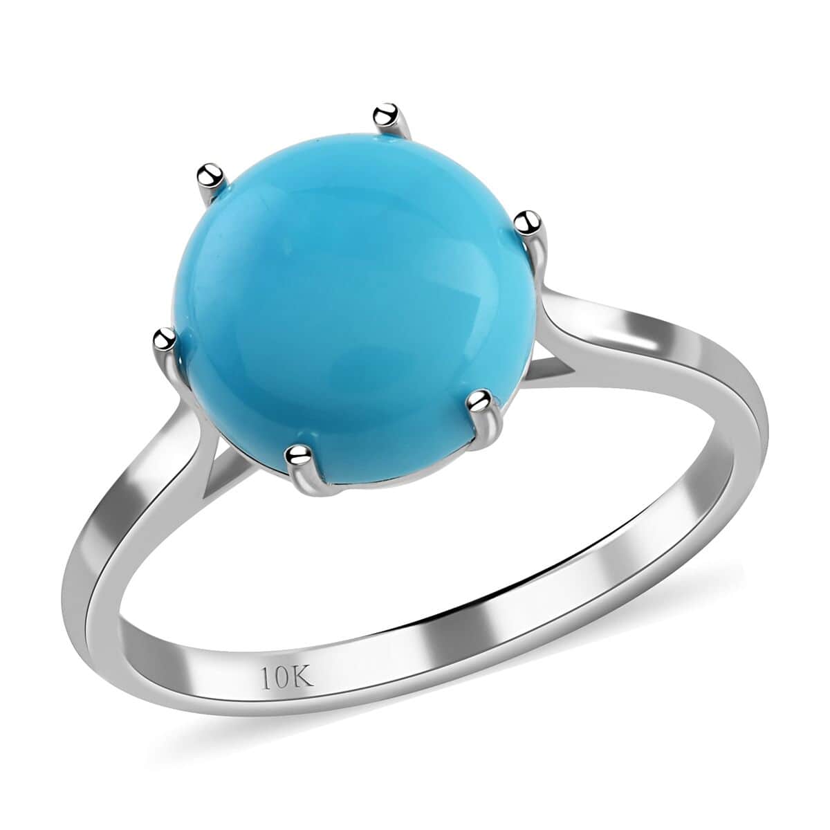 10K White Gold AAA Sleeping Beauty Turquoise Ring (Size 8.5) 3.60 ctw image number 0
