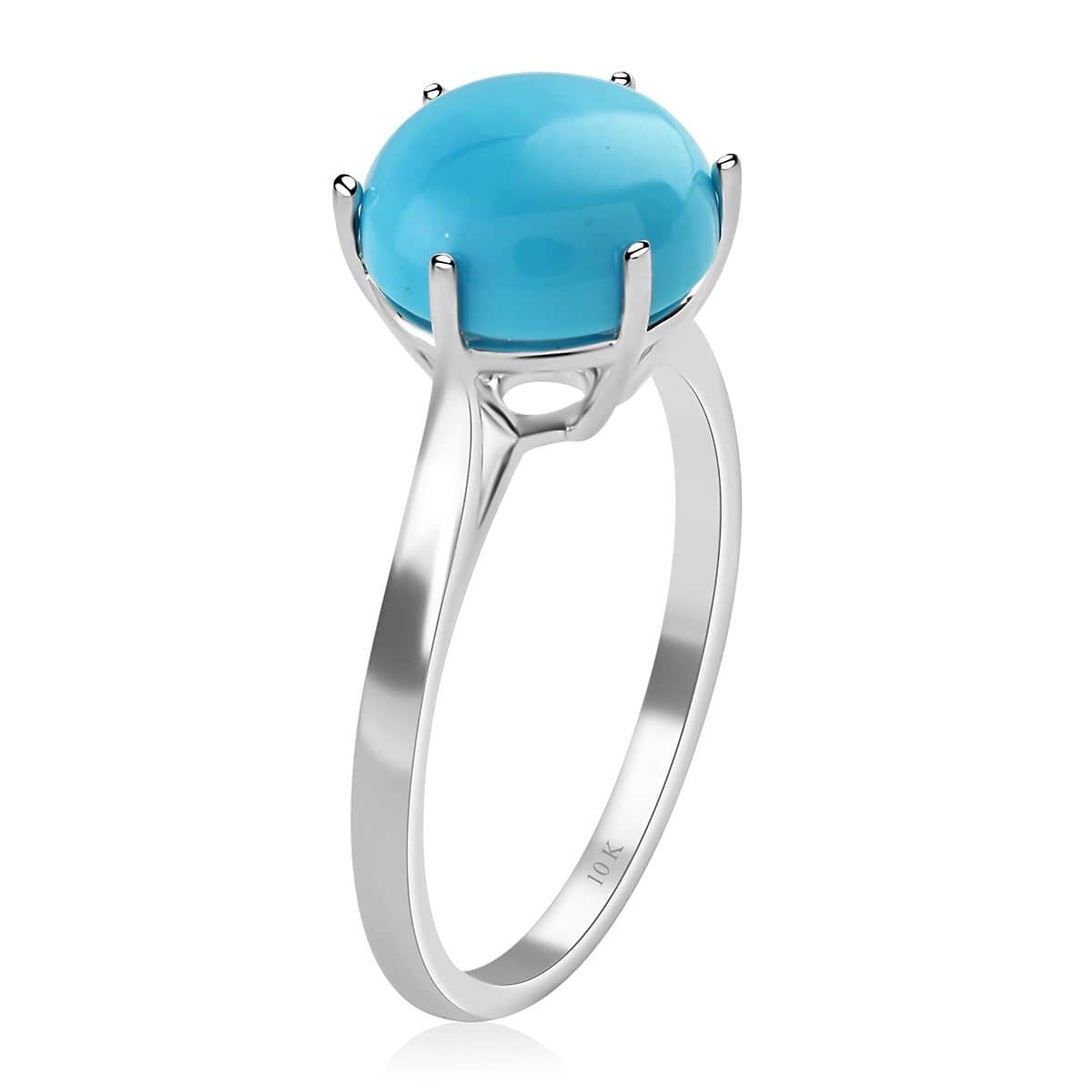 10K White Gold AAA Sleeping Beauty Turquoise Ring (Size 8.5) 3.60 ctw image number 3