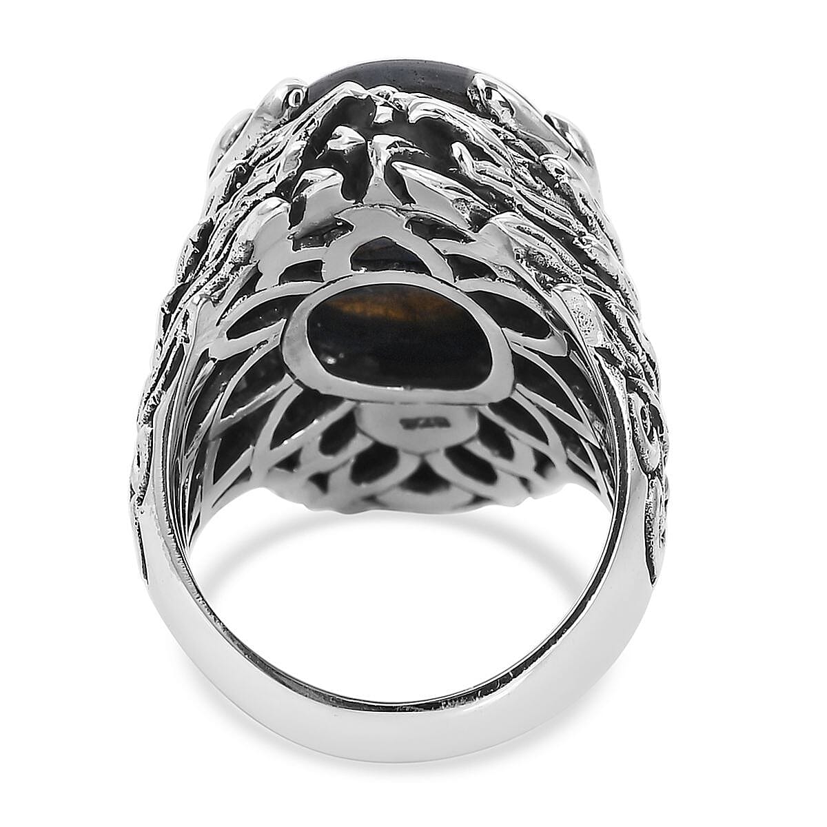 Bali Legacy AAA Malagasy Labradorite Dragon Ring in Sterling Silver 14.00 ctw (Del. in 7-10 Days) image number 4