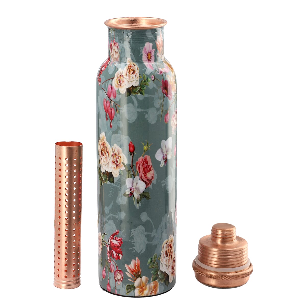 Buy Homesmart Multi Color Floral Printed Copper Bottle with Shungite ...