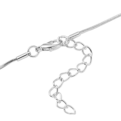 White Mystic Color Glass and Simulated Mystic White Crystal Necklace 29-31 Inches in Silvertone