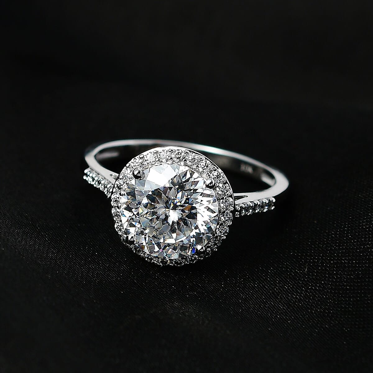 Luxoro 10K White Gold 120 Facets Moissanite Halo Ring (Size 10.0) 2.75 ctw image number 1