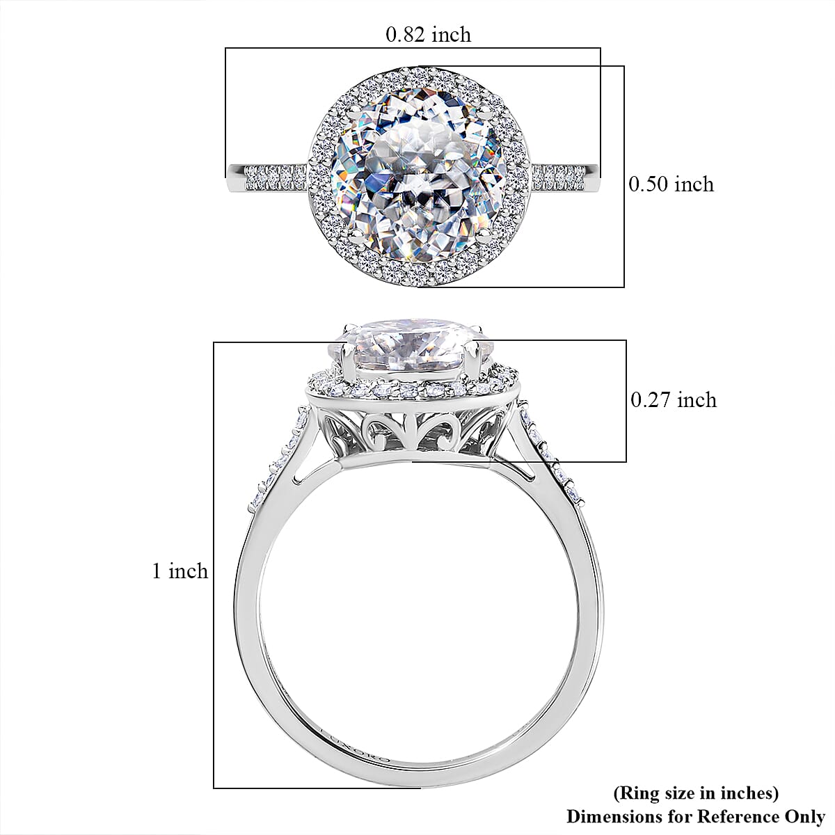 Luxoro 10K White Gold 120 Facets Moissanite Halo Ring (Size 10.0) 2.75 ctw image number 5