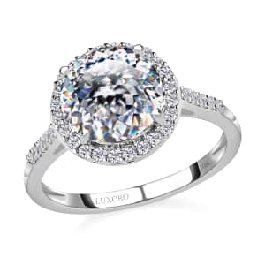 Luxoro 10K White Gold 120 Facets Moissanite Halo Ring (Size 10.0) 2.75 ctw