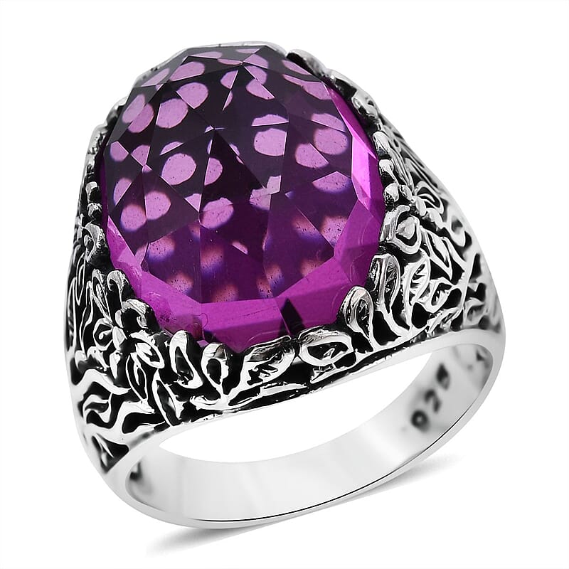 Bali Legacy African Lilac Quartz (Triplet) Butterfly Ring in Sterling Silver (Size 10.0) 20.75 ctw
