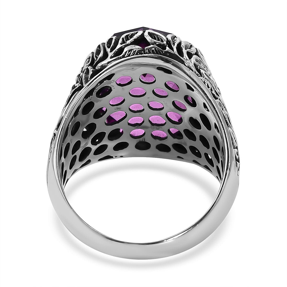 Bali Legacy African Lilac Quartz (Triplet) Butterfly Ring in Sterling Silver (Size 10.0) 20.75 ctw