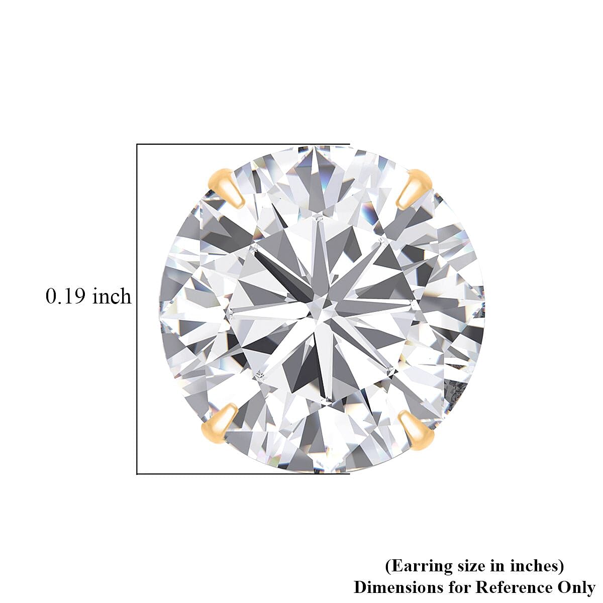 14K Yellow Gold Simulated Diamond Solitaire Stud Earrings 1.60 ctw