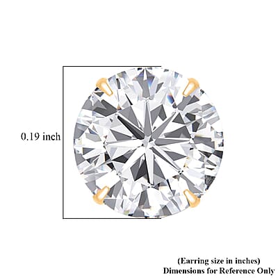 14K Yellow Gold Simulated Diamond Solitaire Stud Earrings 1.60 ctw