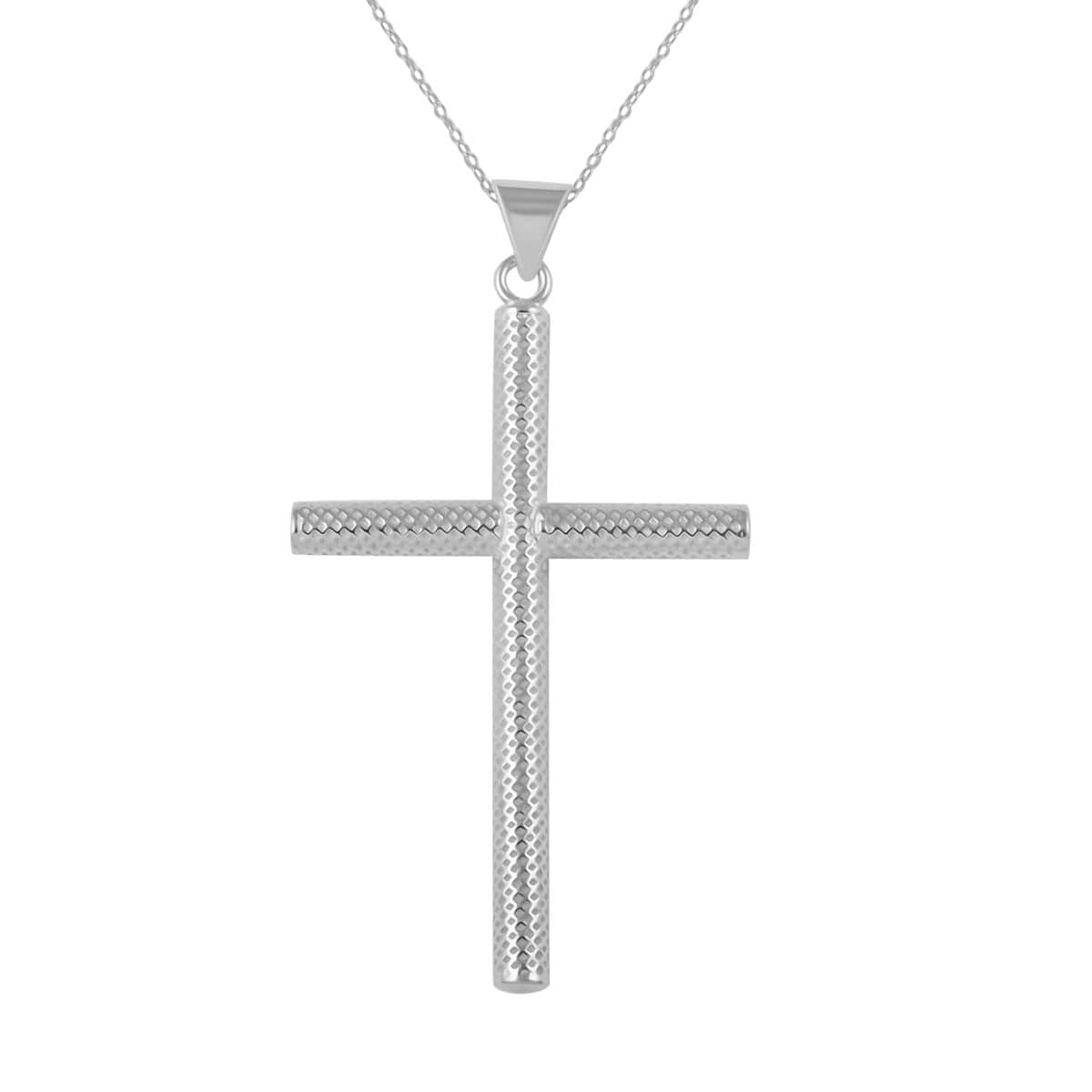 Buy Sterling Silver Textured Cross Necklace 18 Inches 2.65 Grams