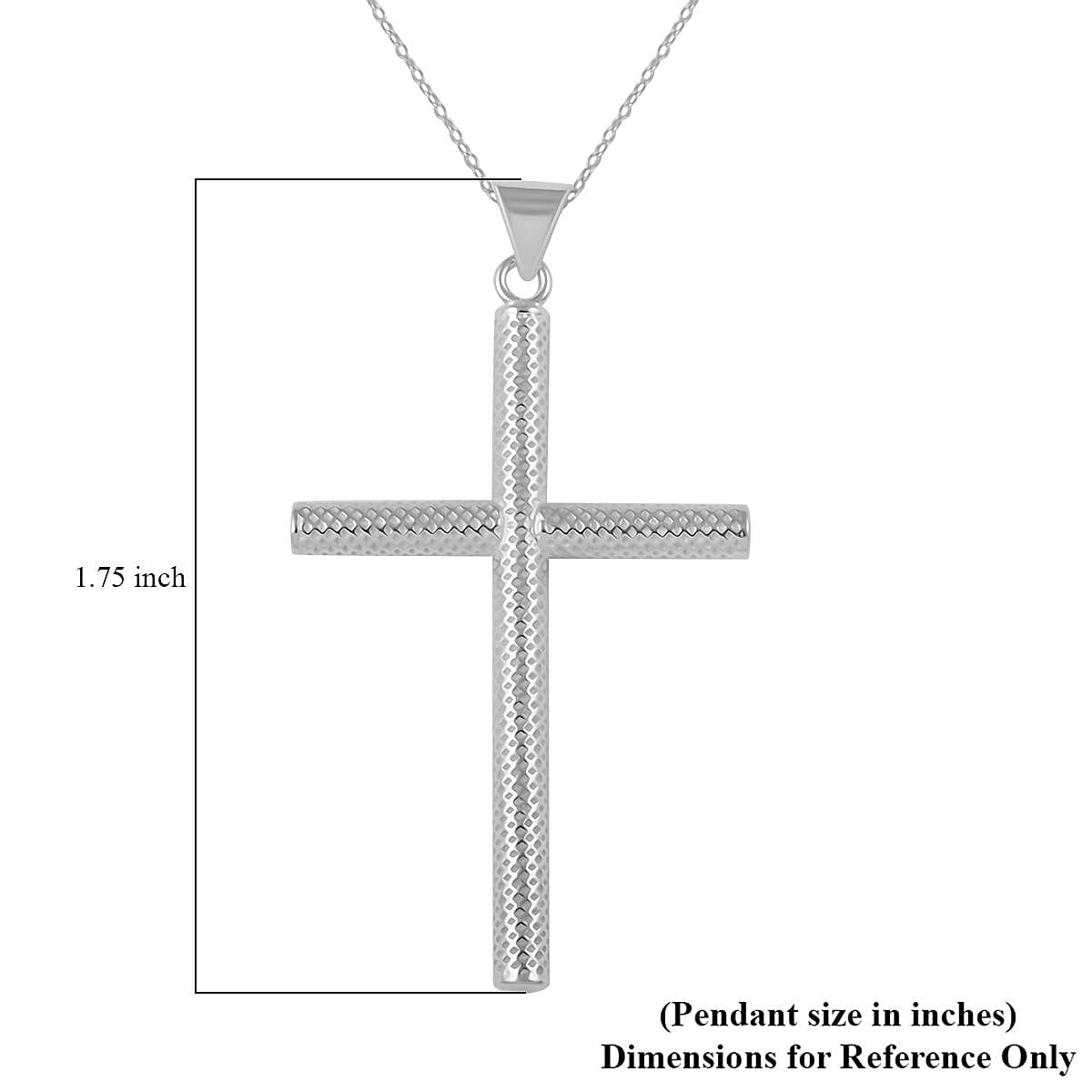 Sterling Silver Textured Cross Necklace 18 Inches 2.65 Grams image number 5