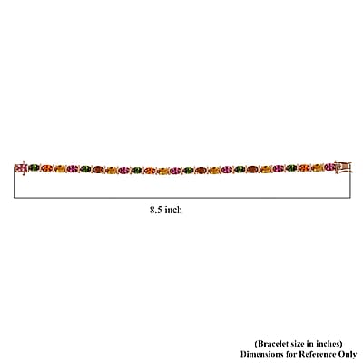 10K Rose Gold Multi-Tourmaline Tennis Bracelet (7.00 In) 14.30 Grams 12.50 ctw