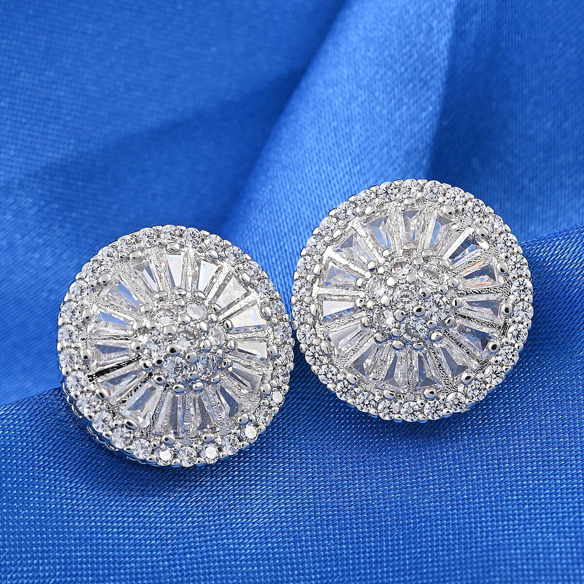 Night Owl Special Simulated Diamond Earrings in Stainless Steel 2.10 ctw , Tarnish-Free, Waterproof, Sweat Proof Jewelry image number 1