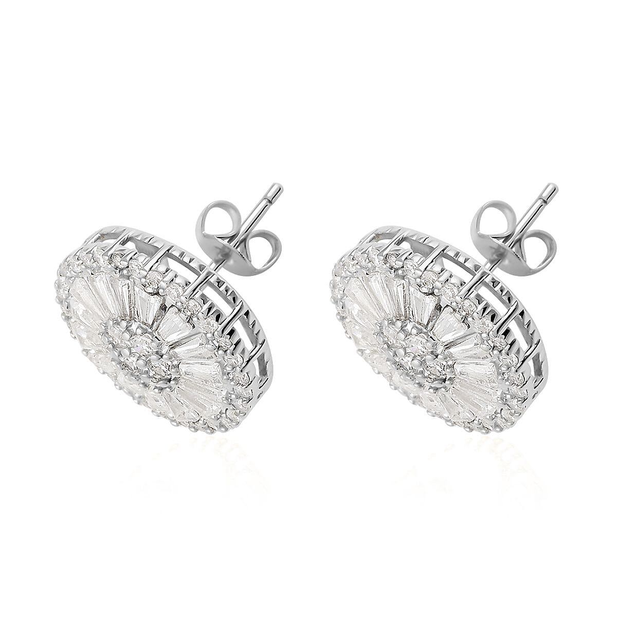 Night Owl Special Simulated Diamond Earrings in Stainless Steel 2.10 ctw , Tarnish-Free, Waterproof, Sweat Proof Jewelry image number 3