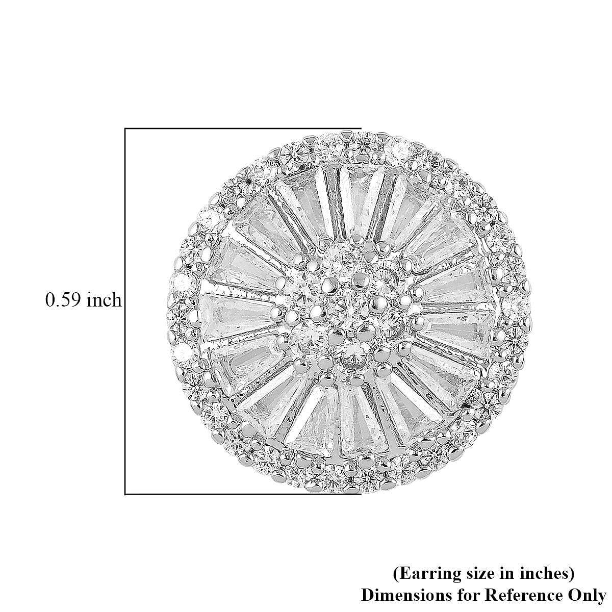 Night Owl Special Simulated Diamond Earrings in Stainless Steel 2.10 ctw , Tarnish-Free, Waterproof, Sweat Proof Jewelry image number 4