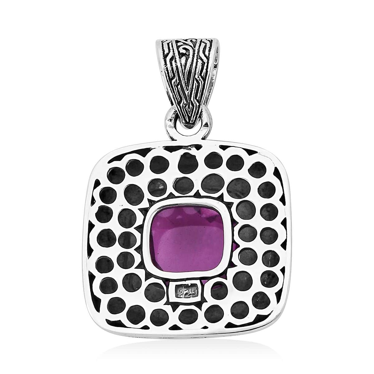 Bali Legacy African Lilac Quartz (Triplet) Pendant in Sterling Silver 11.40 ctw image number 4