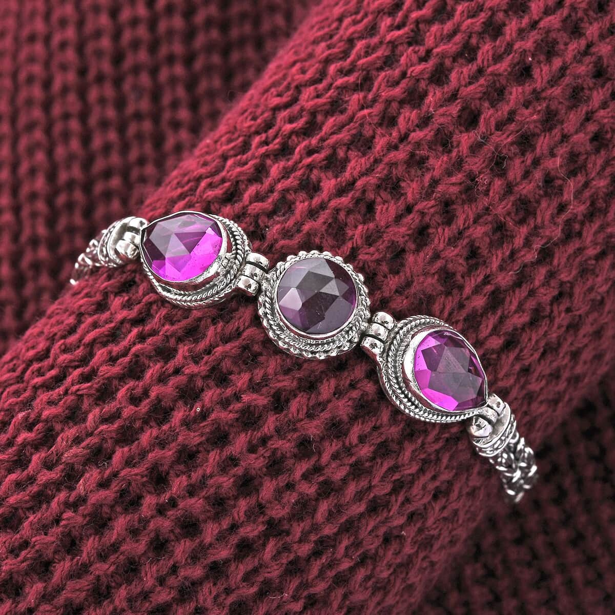 Bali Legacy African Lilac Quartz (Triplet) Toggle Clasp Bracelet in Sterling Silver (7.50 In) 16.60 ctw image number 1