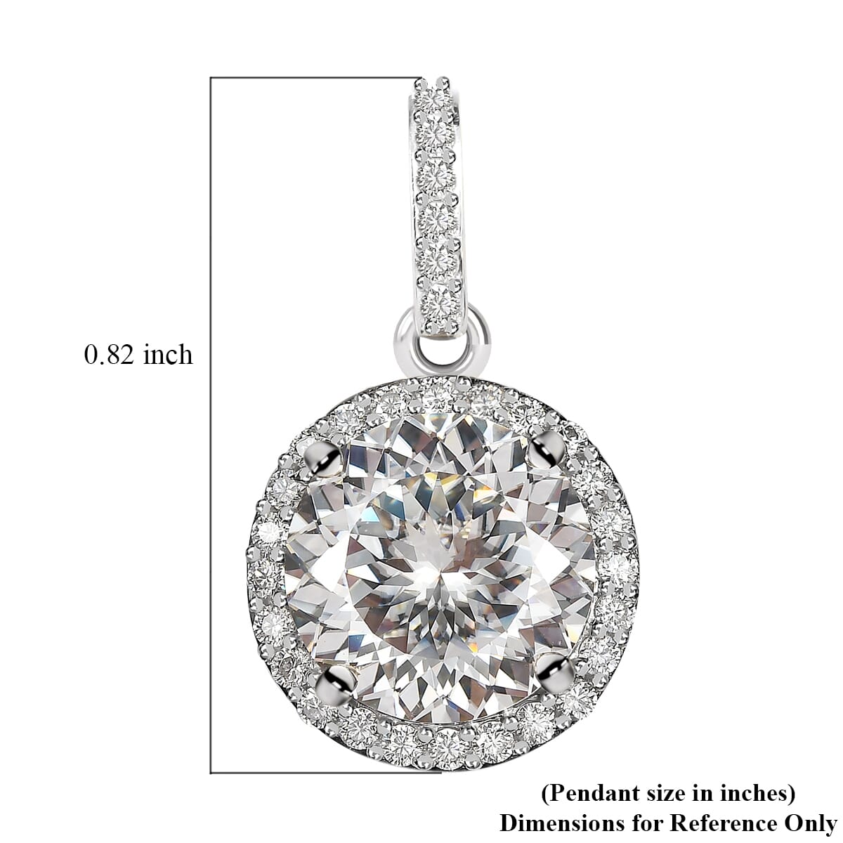 One Time Only Luxoro 10K White Gold 120 Facets Moissanite (Rnd 9mm) Pendant 2.75 ctw image number 5