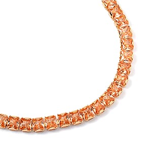 Simulated Champagne Diamond Bolo Bracelet in Goldtone (6-9In)