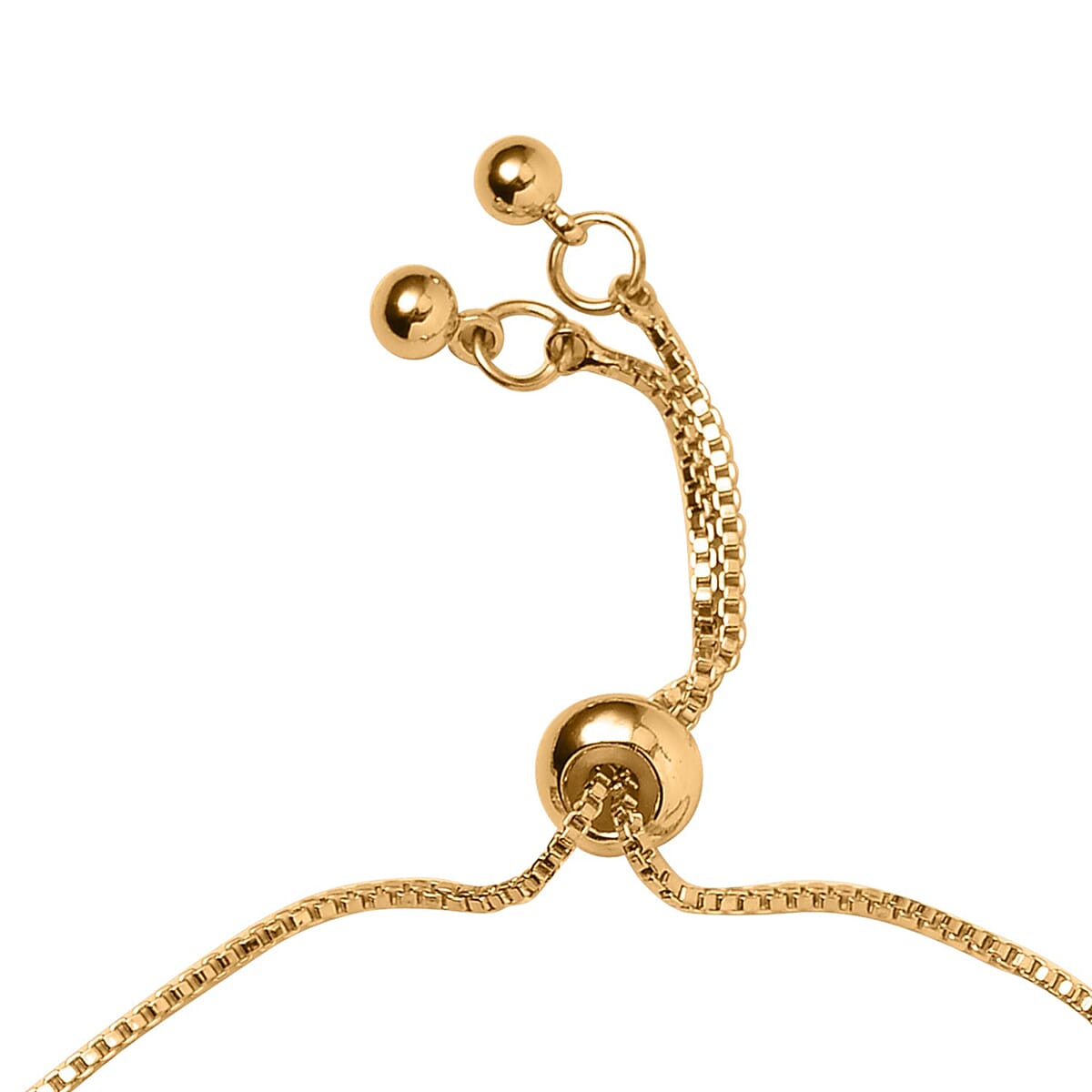 Simulated Champagne Diamond Bolo Bracelet in Goldtone (6-9In) image number 3