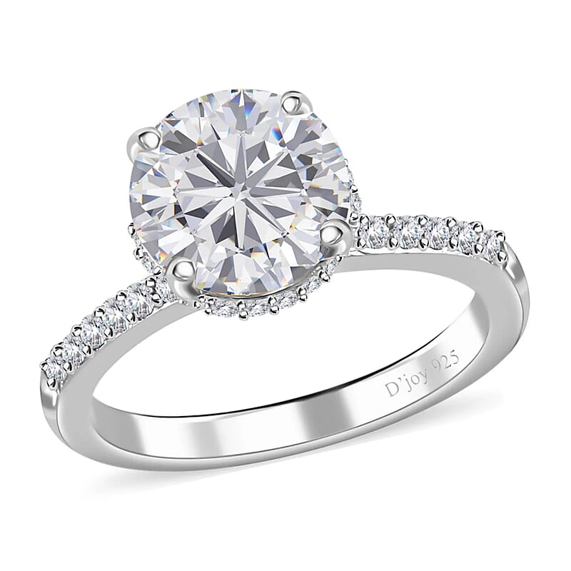 D'Joy Moissanite Ring, Heart And Arrow Cut Moissanite , Sterling Silver Ring, Fashion Ring For Women, Jewelry For Her 2.15 ctw (Size 10.0)